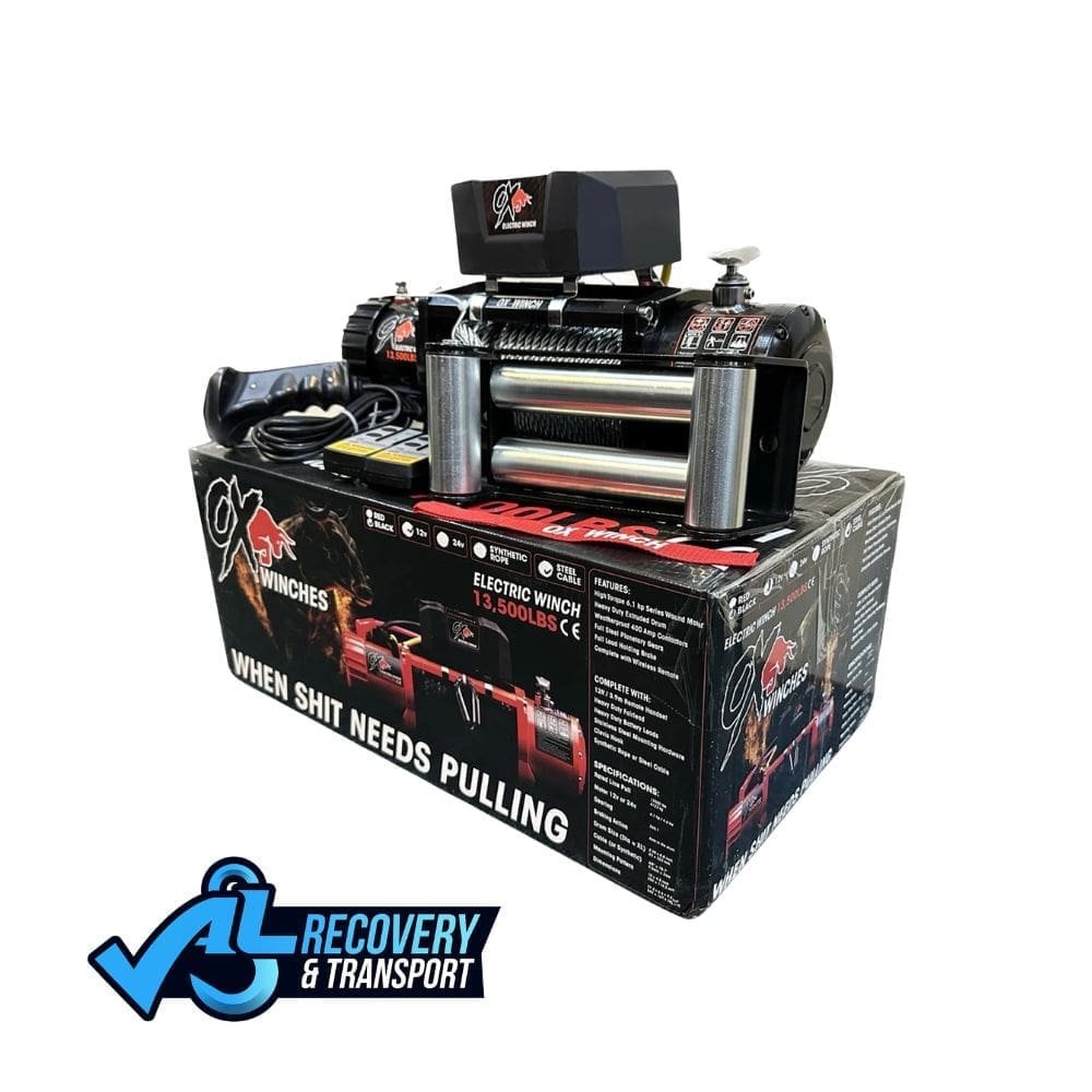 13,500lb Wireless Recovery Winch | Steel Rope Recovery Winch Ireland 2 13500lb 12v STEEL ROPE BLACK WIRELESS RECOVERY 4x4 4