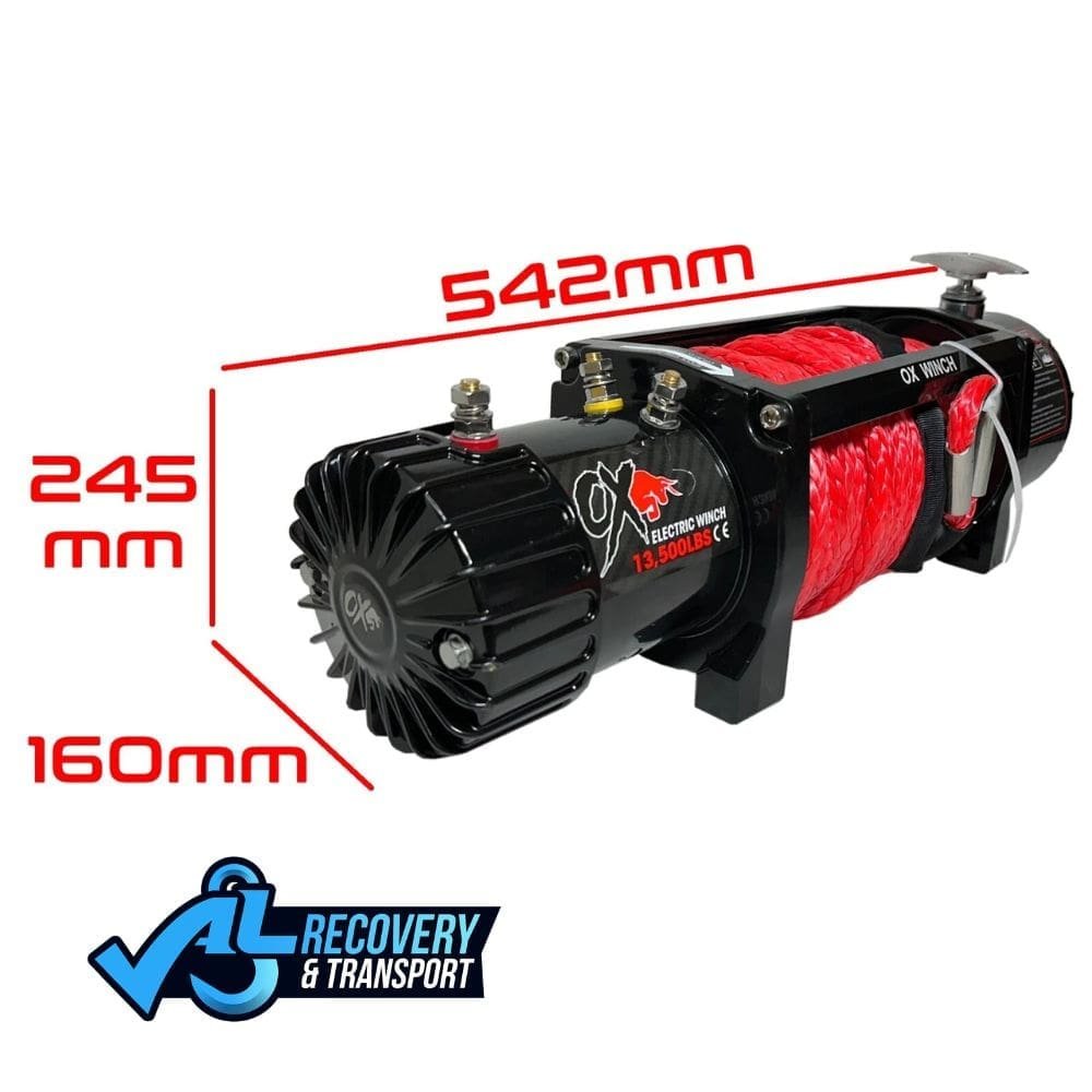 ELECTRIC WINCH 12v 13500lbs SYNTHETIC CARBON SERIES HEAVY DUTY 2