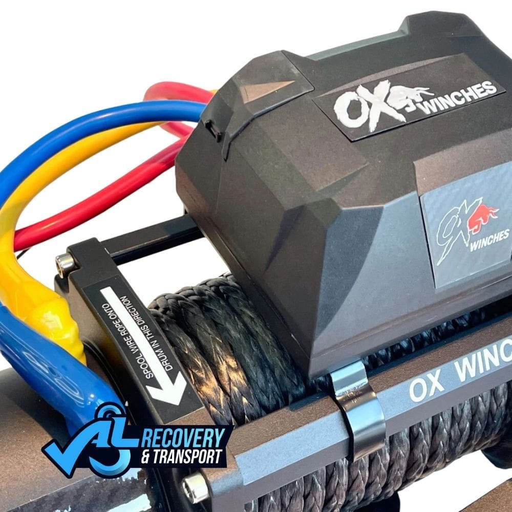 ELECTRIC WINCH 12v 13500lbs SYNTHETIC CARBON SERIES HEAVY DUTY BLACK 1