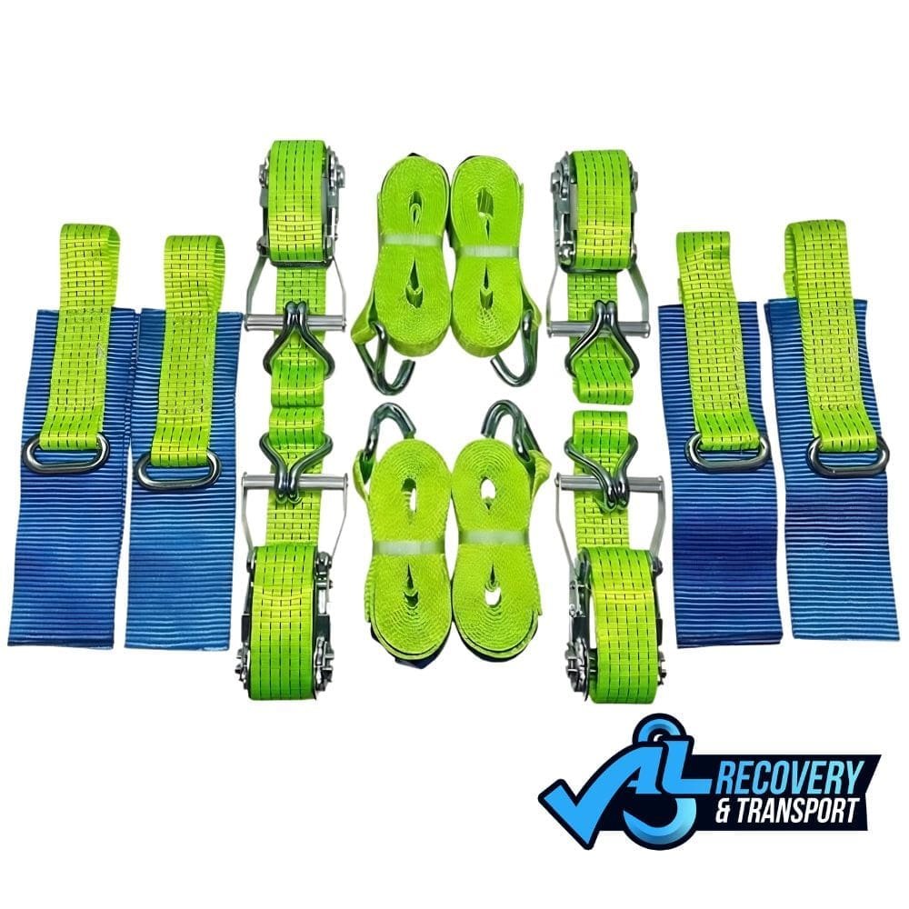Hi Viz Green Recovery Ratchet Straps Set Of 4