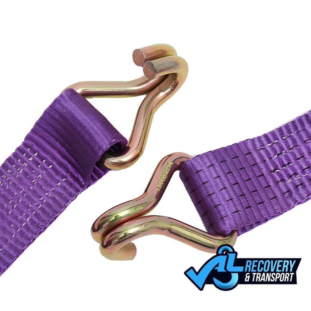 Purple Recovery Ratchet Straps 5000kg Heavy Duty (Set of 4) 4 Purple Recovery Ratchet Straps Set of 4 2